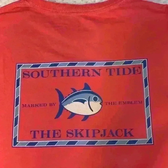 Peach Southern Tide The Shipjack long sleeve sz M ocean vacation comfy casual - Picture 8 of 9